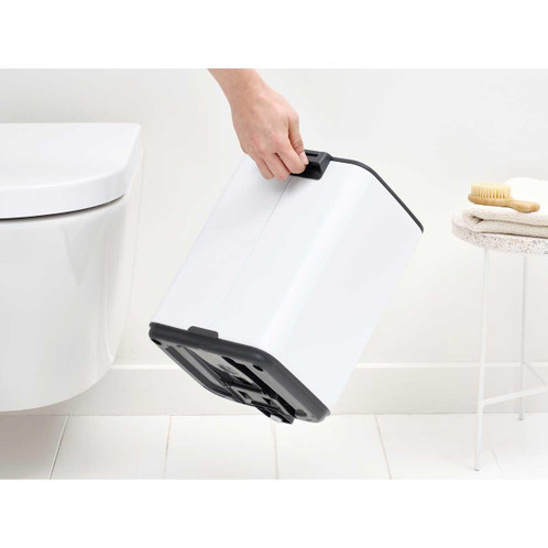 White Brabantia Bo Pedal Bin 7 Litre In Use