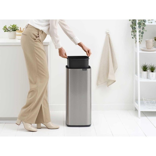 Matt Steel Fingerprint Proof Brabantia Bo Touch Bin 30 Litre Lifestyle