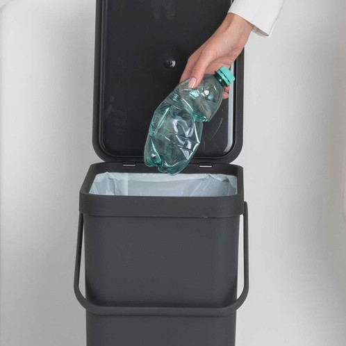 Dark Grey Brabantia Sort & Go Waste Bin 40 Litre In Use