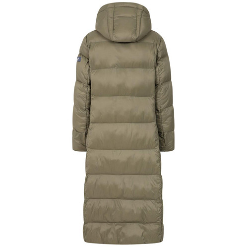 Khaki Lazy Jacks Womens JK2 Long Puffer Coat Back