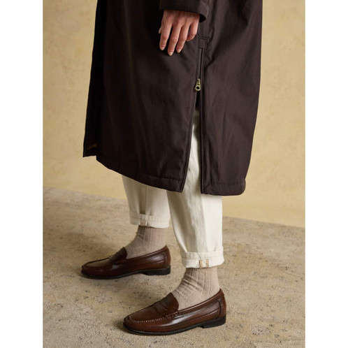 Chocolate  Joules Womens Coverall Oversized Fleece Lined Waterproof Coat On Model Side Detail