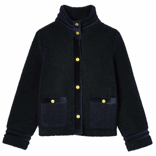 Navy  Joules Womens Fleur Fleece Jacket