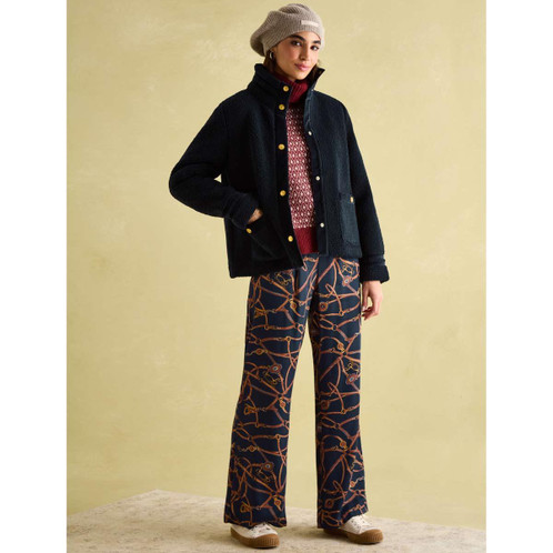 Navy  Joules Womens Fleur Fleece Jacket On Model Full Length