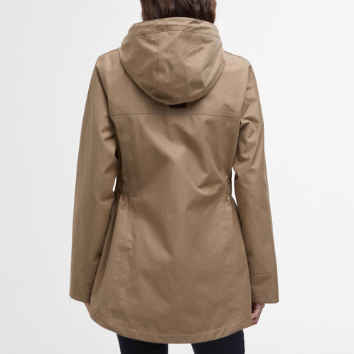 Military Brown/Ancient Tartan Barbour Womens Dallas Waterproof Jacket Back