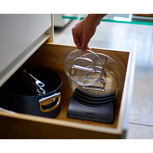 Joseph Joseph Space Folding Handle Ceramic Non-stick 3-piece Saucepan Set Lid Stand