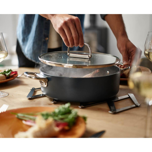 Joseph Joseph Space Folding Handle Ceramic Non-stick Shallow Casserole With Lid Lifestyle