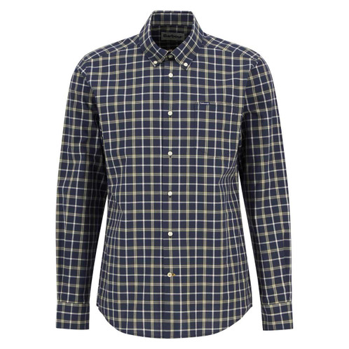 Navy Barbour Mens Bramham Checked Tailored Shirt