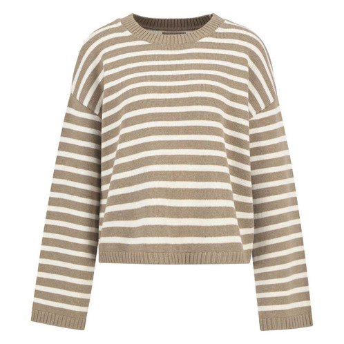 Fawn/Ecru Stripe Barbour Womens Rosie Knitted Jumper