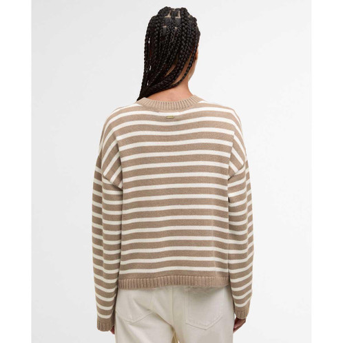 Fawn/Ecru Stripe Barbour Womens Rosie Knitted Jumper Back