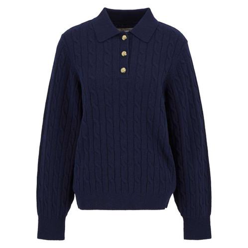 Navy Barbour Womens Evie Knitted Jumper