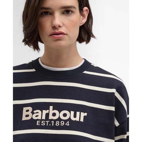 Dark Navy/Ecru Stripe Barbour Womens Maeve Top Chest