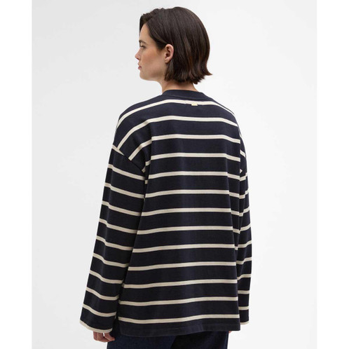 Dark Navy/Ecru Stripe Barbour Womens Maeve Top Back