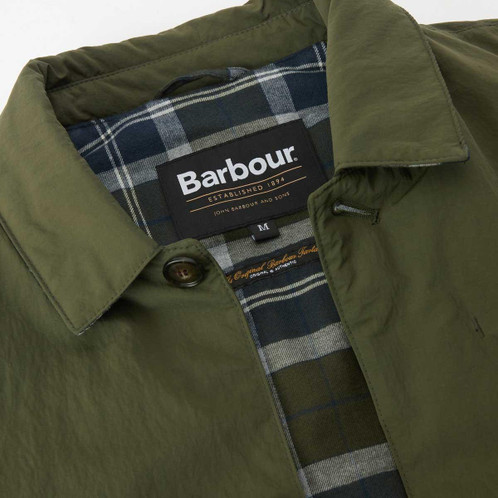 Olive Barbour Mens Wadded Lorden Showerproof Mac Lining
