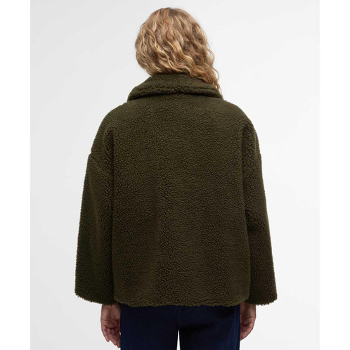 Olive Barbour Womens Brawby Fleece Jacket Back