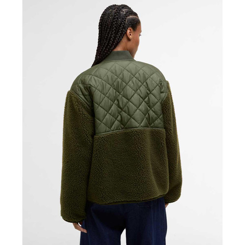 Olive Barbour Womens Weatherby Fleece Jacket Back
