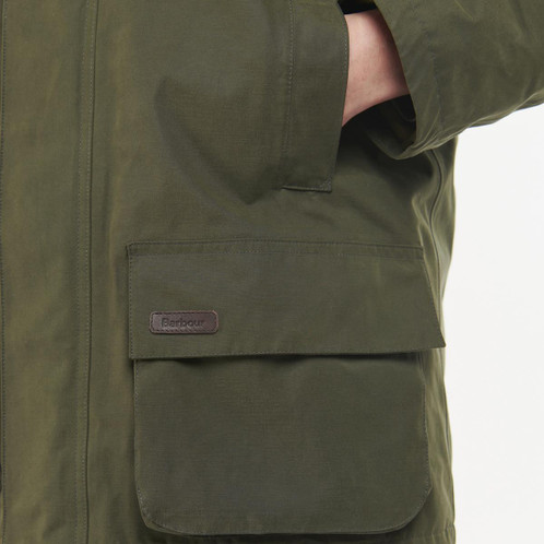 Olive Barbour Womens Beaconsfield Jacket Pocket