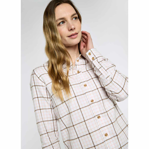 Dusky Rose Dubarry Womens Brooklime Check Shirt Detail