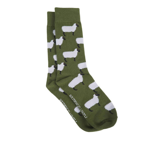 Albert and Maurice Mens Sheep Socks green