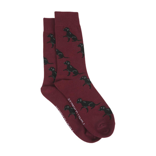 Albert and Maurice Mens Black Labrador Socks