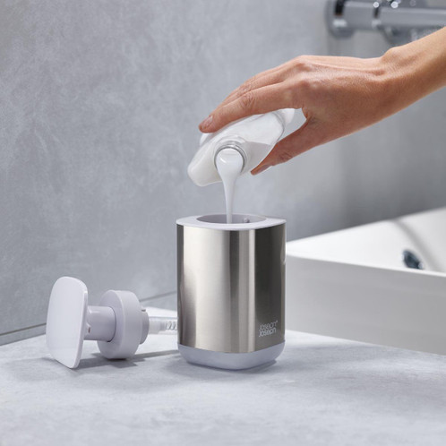 Joseph Joseph 2-piece Stainless Steel Bathroom Sink Set Soap Dispenser Refil