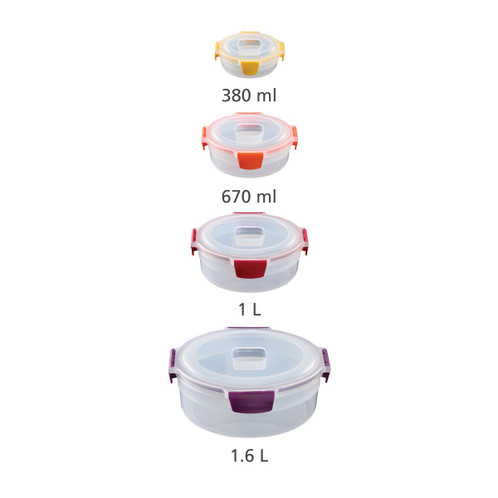  Joseph Joseph Nest Lock Round 4-piece Food Container Set Sizes
