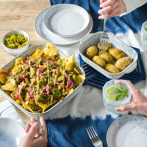 Denby Kiln Blue Square Oven Dish Lifestyle