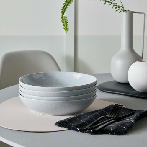 Denby Dove Grey 4 Piece Pasta Bowl Set Lifestyle