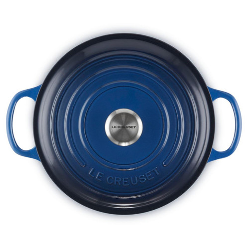 Le Creuset Signature Cast Iron Round Casserole 22cm Lapis Top