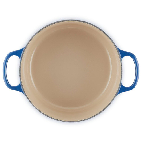 Le Creuset Signature Cast Iron Round Casserole 22cm Lapis Interior