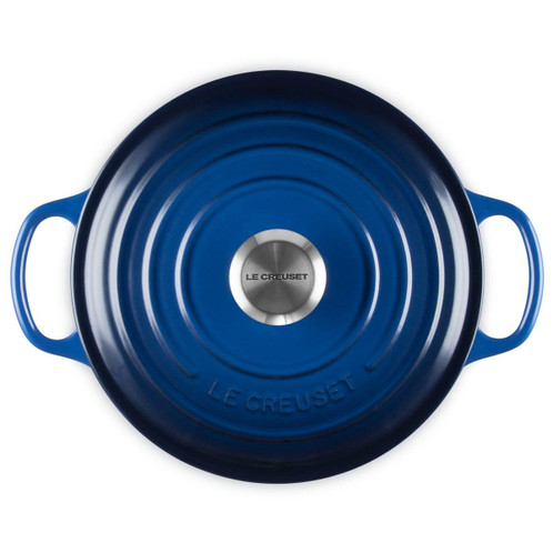 Le Creuset Signature Cast Iron Round Casserole 24cm Lapis Top