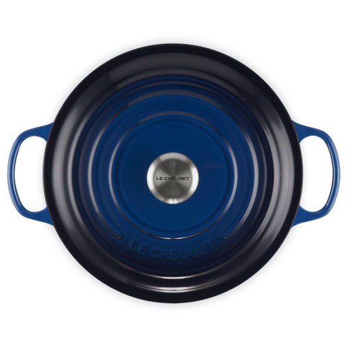 Le Creuset Signature Cast Iron Round Casserole 28cm Lapis Top View