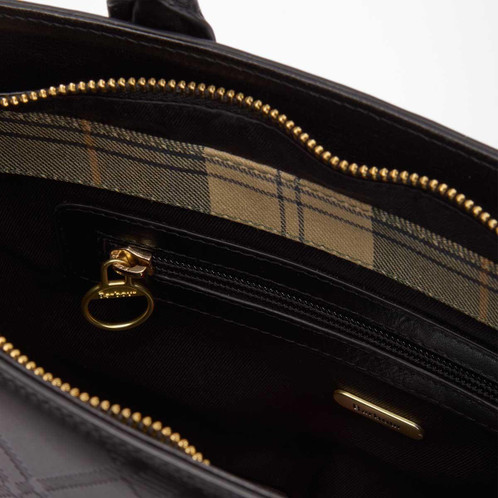 Black/Deboss Tartan Barbour Womens Burch Deboss Leather Bag Inner