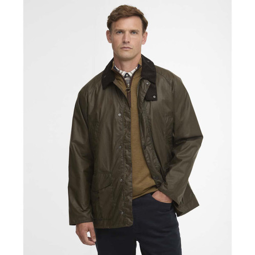 Beech Barbour Mens Lightweight Stratford Wax Jacket Front