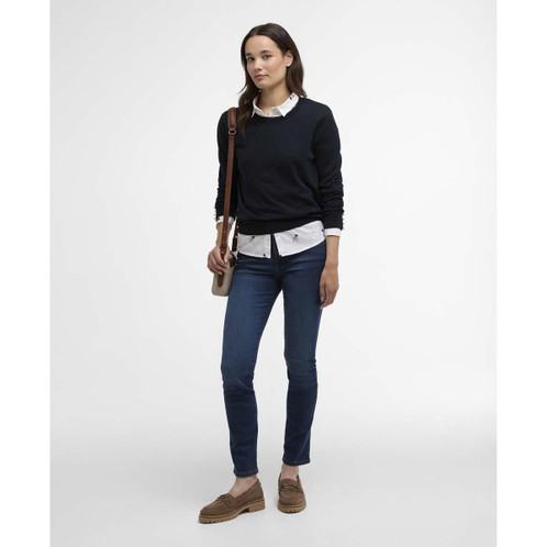 Navy Barbour Womens Clover Knitted Jumper model