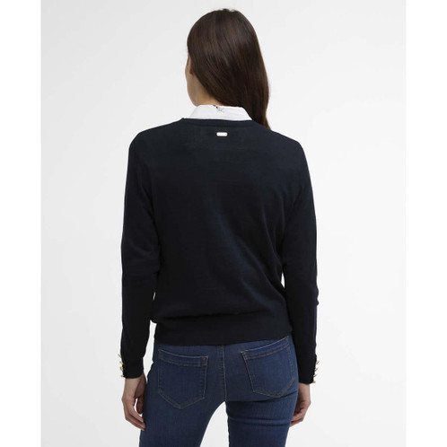 Navy Barbour Womens Clover Knitted Jumper back
