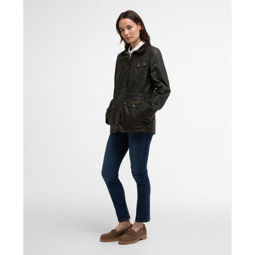 Barbour Womens Summer Sapper Wax Jacket On Model