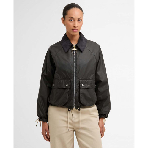 Grey/Dress Barbour Womens Marron Wax Jacket On Model