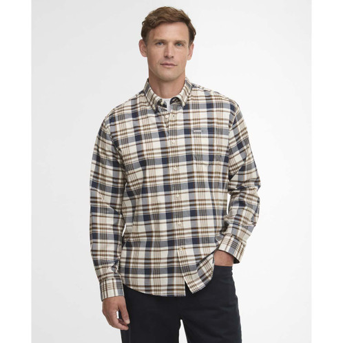 Navy Barbour Mens Hunwick Regular Shirt front