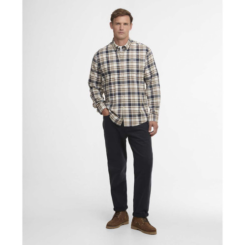 Navy Barbour Mens Hunwick Regular Shirt model