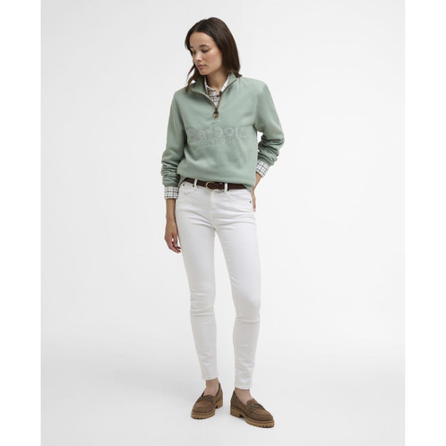 Blue Sage Cynthia Half Zip Sweatshirt model