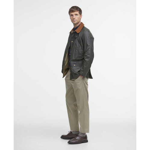 Archive Olive Barbour Mens Lightweight Ashby Wax Jacket Side