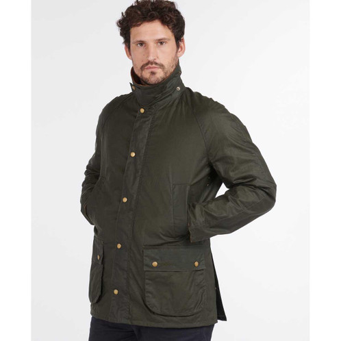 Archive Olive Barbour Mens Lightweight Ashby Wax Jacket Front