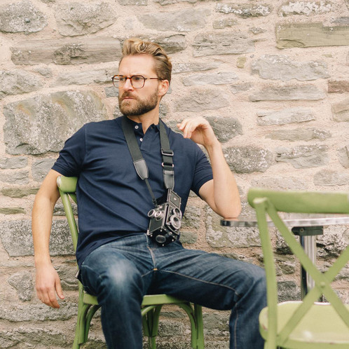 Albert and Maurice Mens Classic Pique Polo Shirt Navy Camera