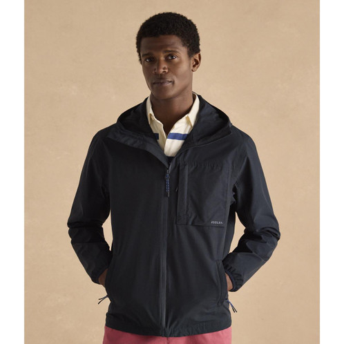 Navy Joules Mens Ayston Lightweight Waterproof Coat Front