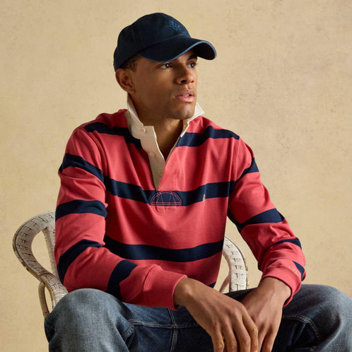 Navy Joules Daley Cotton Baseball Cap On Model