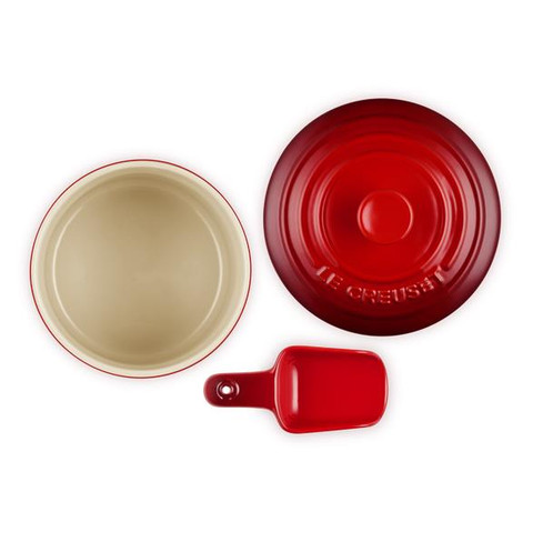 Le Creuset Stoneware Pet Food Container With Scoop Inside