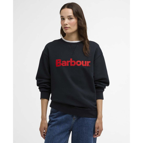 Navy Barbour Womens Hartland Crew Sweatshirt Front