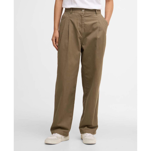 Dusky Green Barbour Womens Fern Trousers Front