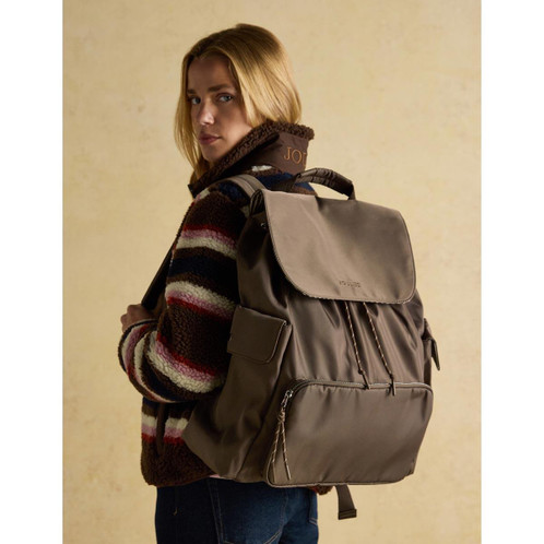 Mocha Joules Cambeck Nylon Rucksack On Model