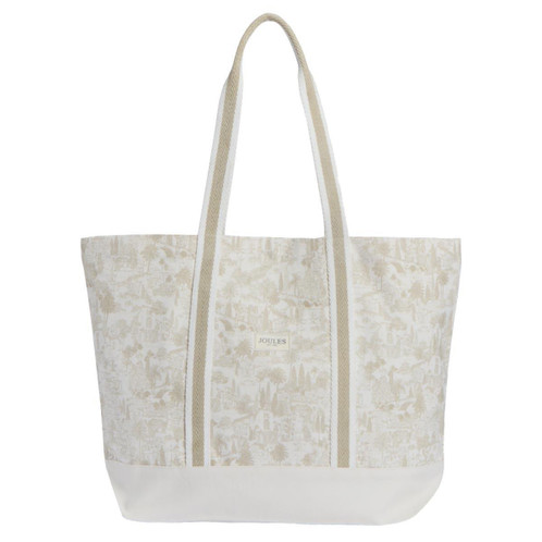 Neutral Toile De Jouy Joules Womens Promenade Canvas Tote Bag